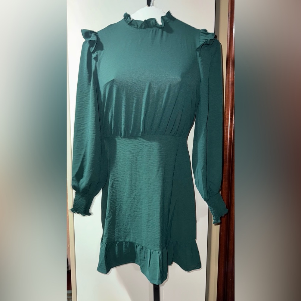 NWT- She + Sky Teal Long Sleeve Dress